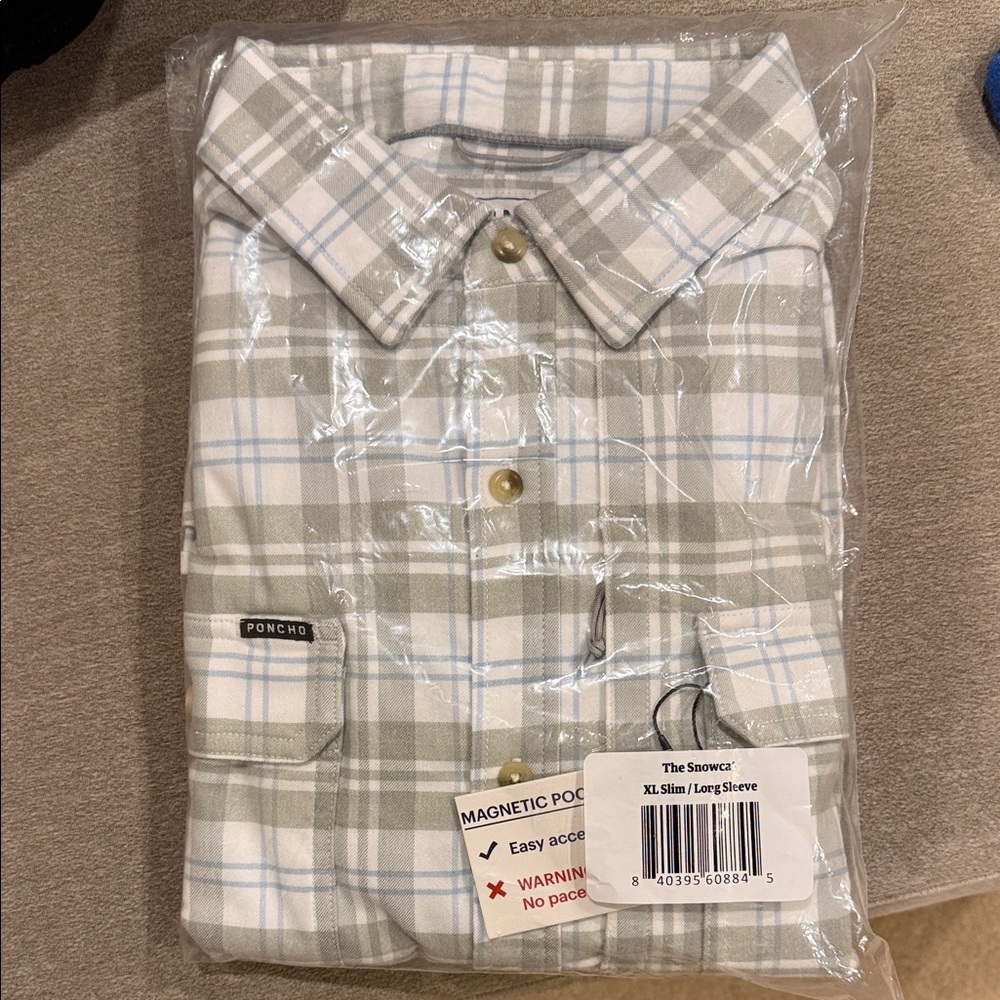 Men's White Plaid Shirt